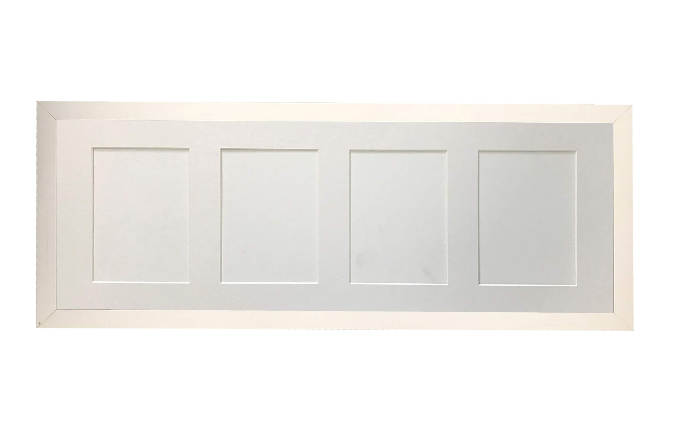 Frames By Post White Frame And White Multi Mount H7 White Picture Photo Frame With White 7 X 5 Inch Four Aperture Long Mount