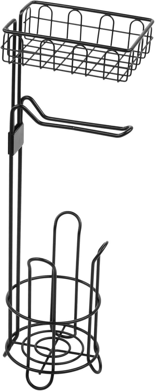 Iron Art Toilet Paper Holder Practical Floor Rack for Bathroom and Kitchen Easy to Clean Removable Storage Basket Stable Base for Daily Use Stylish Home Decor