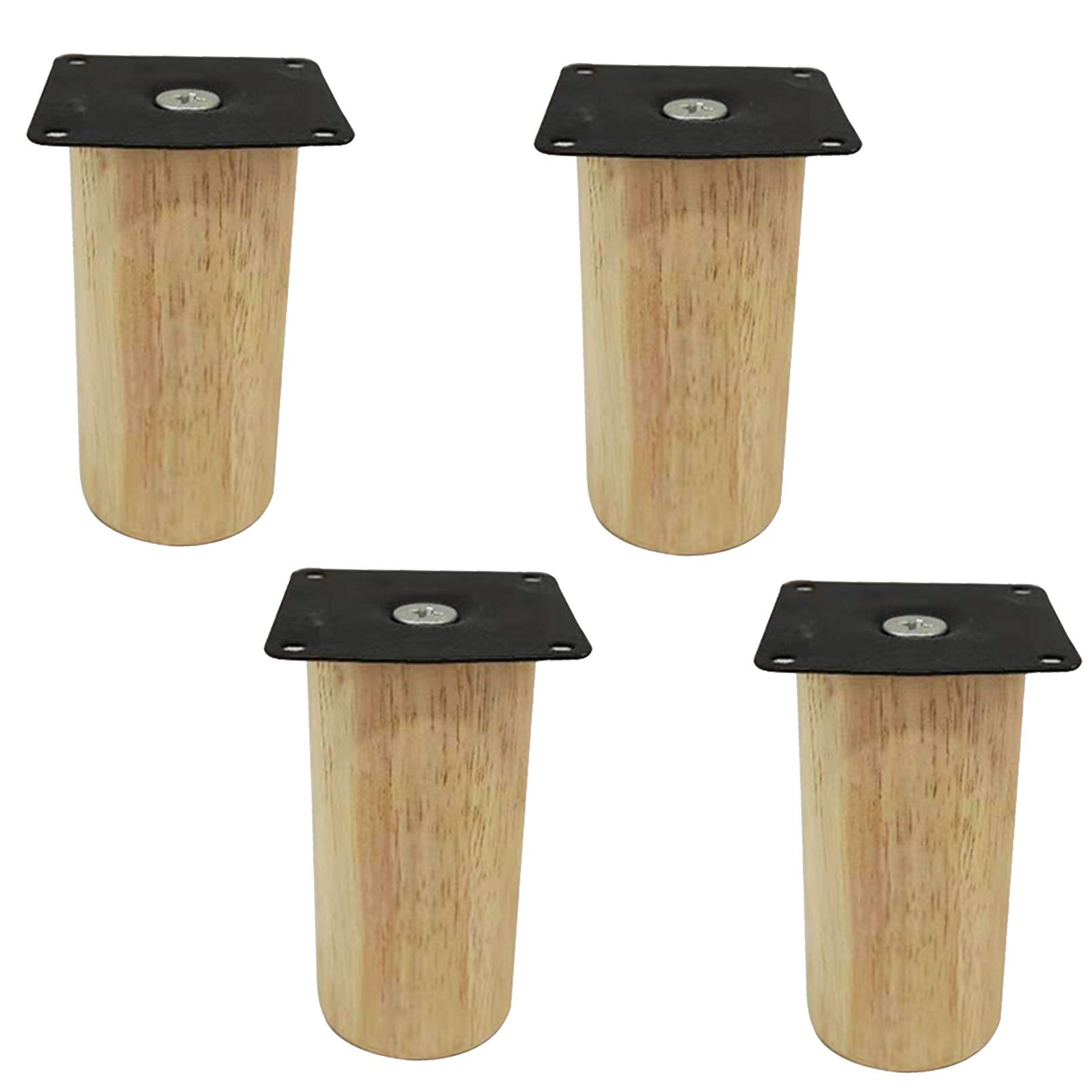 Patas de apoyo para sofá cama en madera maciza robusta: juego de 4 piezas redondas