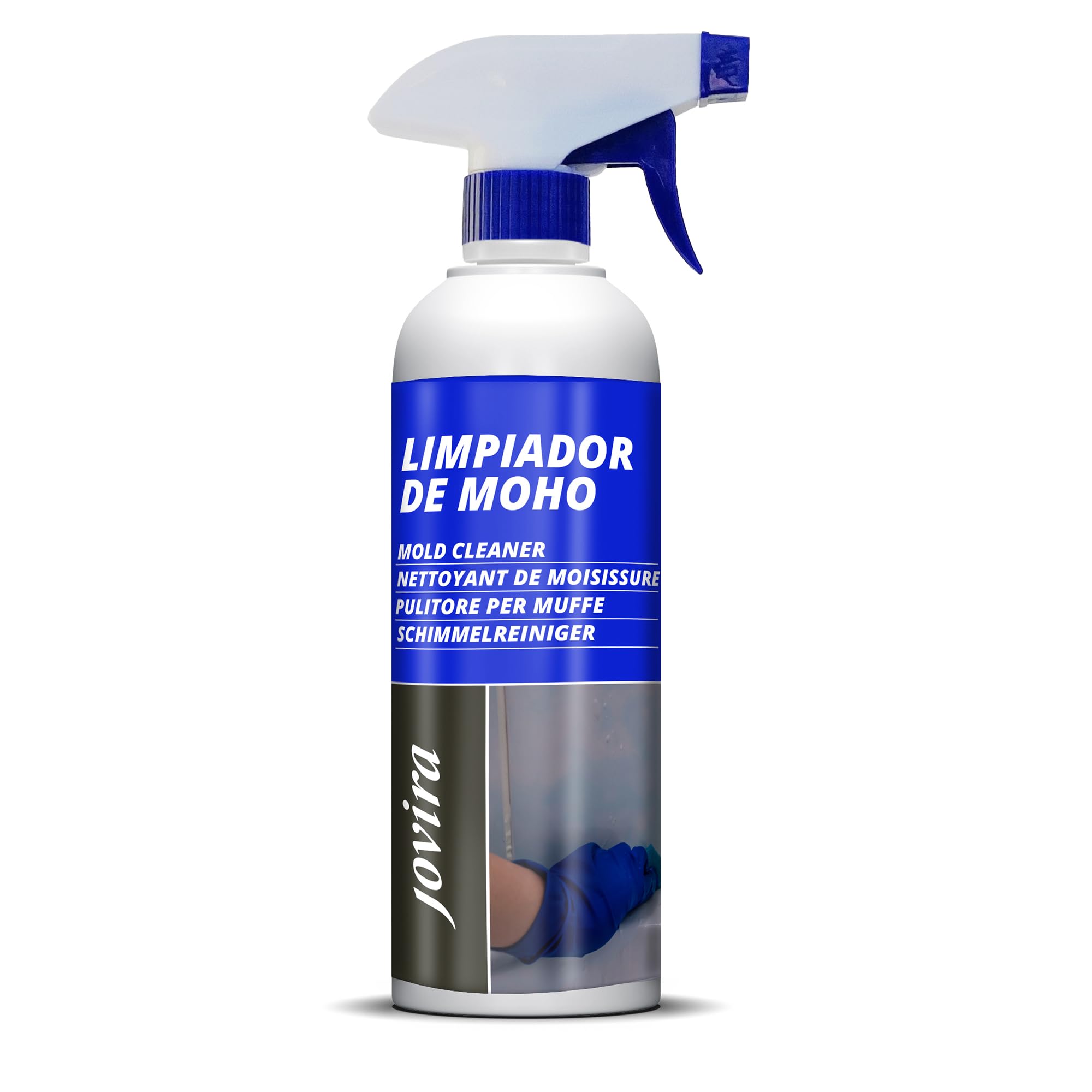 JOVIRA PINTURAS Limpiador de Moho. Elimina el Moho. Eficaz para manchas de microorganismos en terrazas, tejados, paredes, jardín, azulejos, bañeras, cocinas, aseo. (500 Mililitros) D-14