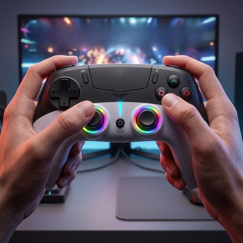 Pour manette de jeu PS5 avec lumières LED micro ABS