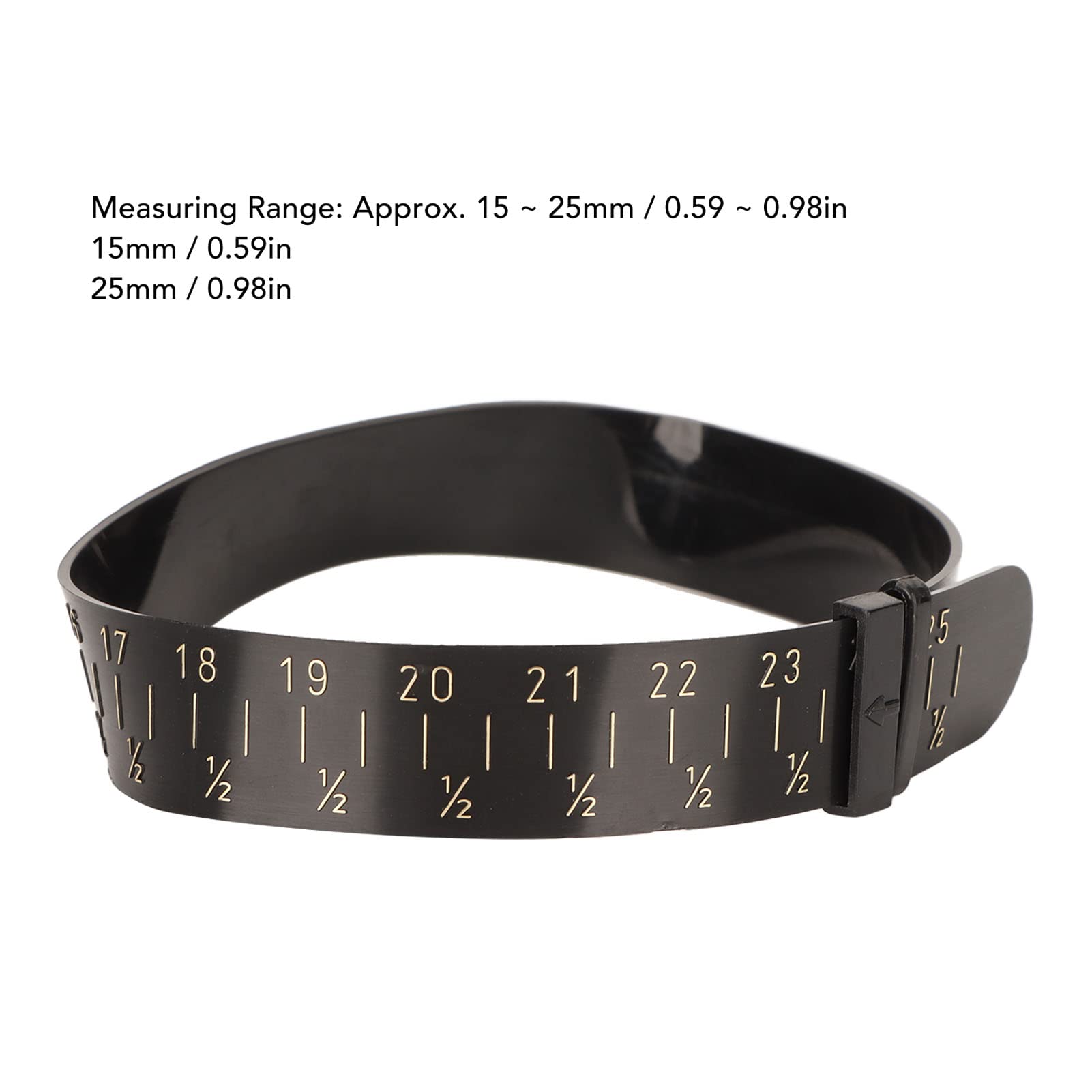 Calibro per Braccialetti 15-25 mm Misuratore Doppia Scala Plastica Strumento Dimensionamento Bracciali