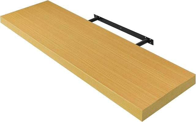 ASAB MDF Floating Shelves - Large Size Wood Wall Shelving Unit - Oak