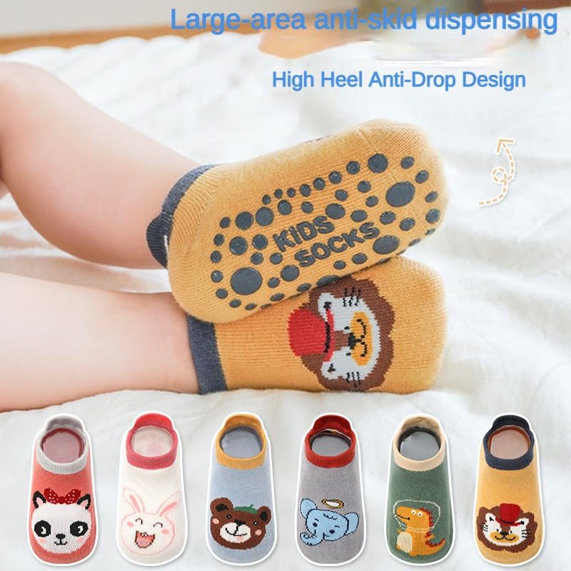 NeVka Fuzzy & Fluffy Toddler Socks Cartoon Design Non-Slip Soles Ultimate Comfort – Cute Styles Pack of 6 Pairs2