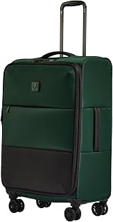 Antler Soft Stripe Medium Checked Luggage, Antler Green, 27.2", 74-88L