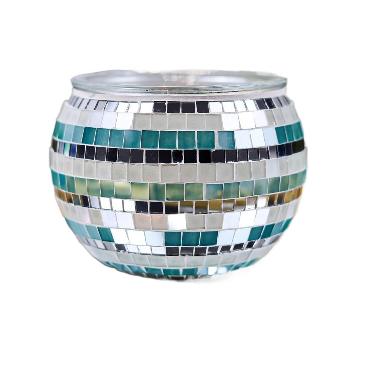 Candle sticks holder candle holders， Snowflake Mosaic Glass Candlestick Holders(Style15)