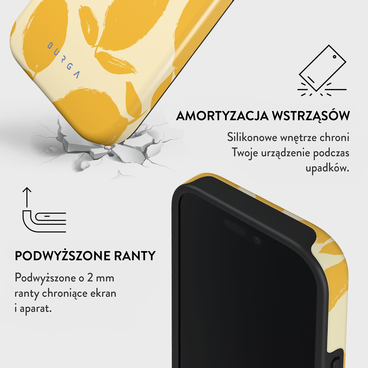 BURGA Etui na iPhone 16 Pro – Dwuwarstwowa Hybrydowa Obudowa z Amortyzującym TPU, Odporna na Zarysowania, Podniesiona Ramka dla Ochrony Ekranu, Kompatybilne z MagSafe do Codziennego Użytku