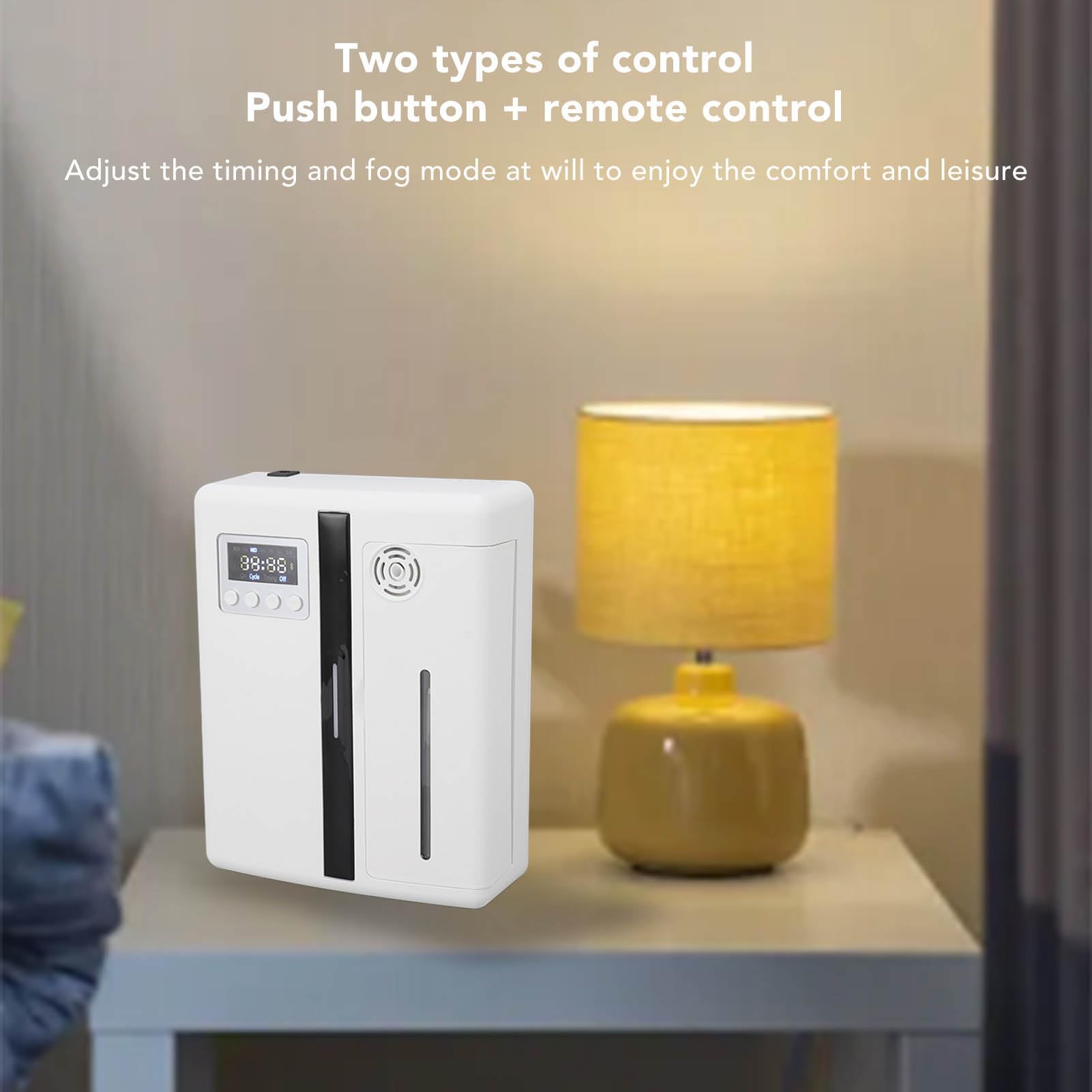 Difusor de aceite esencial, máquina inteligente de aromaterapia con control remoto y temporizador, difusor de aroma de aire para el hogar, oficina, yoga, cobertura de 300 m³