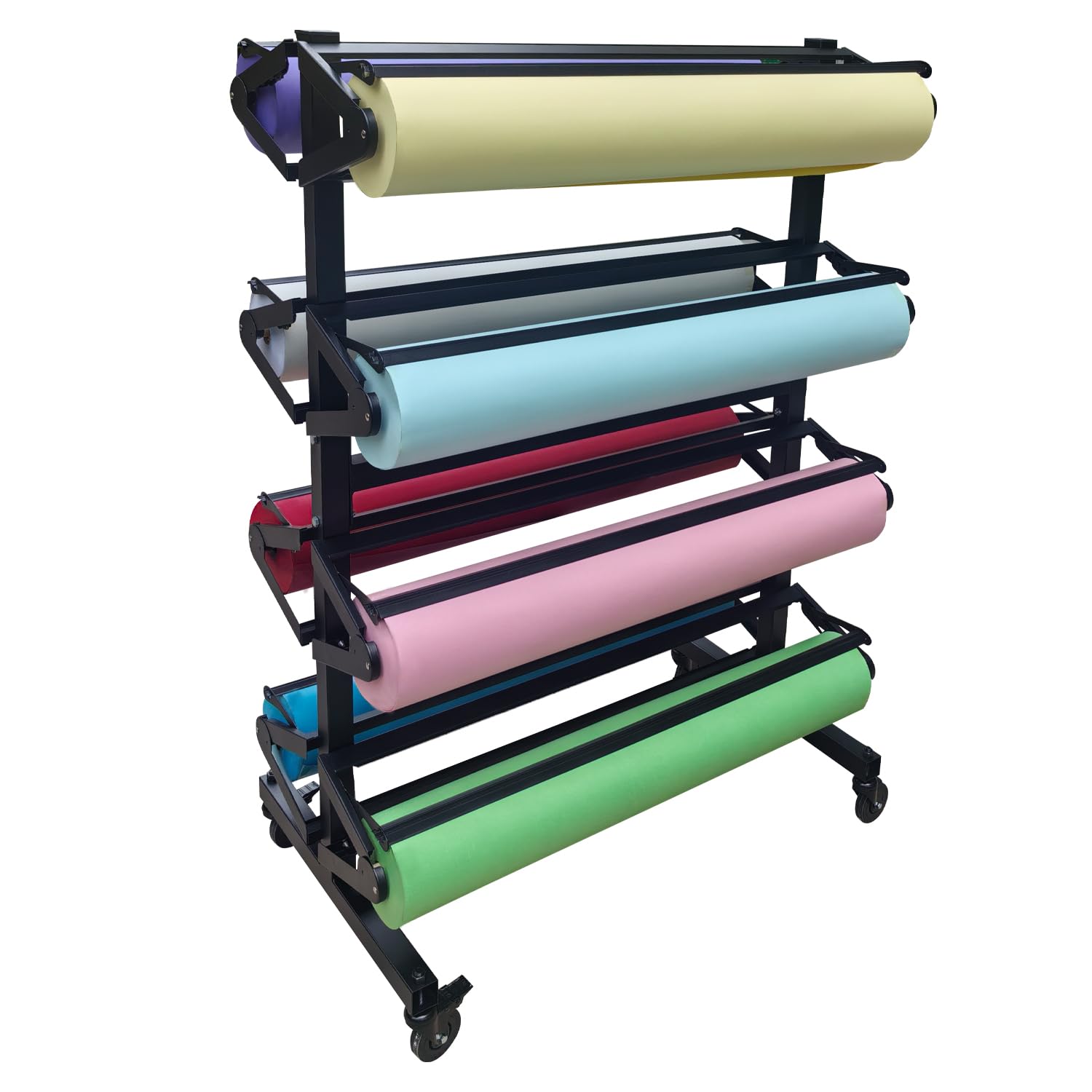 Butcher Paper Roll Holder, Craft &amp; Kraft Paper Rack Dispenser Stand and Cutter, Holds Eight 36-inch Rolls – Suitable for Classrooms &amp; Art (Paper Rolls Not Included)