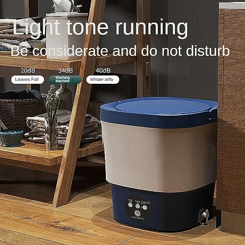 Mini lave-linge 9L performant avec essorage lumière bleue et 3 modes de lavage précis - 5