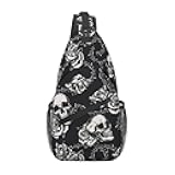 Skull Sling Backpack Chest Bag Crossbody Shoulder Bag Gym Cycling Travel Hiking Daypack For Men Women