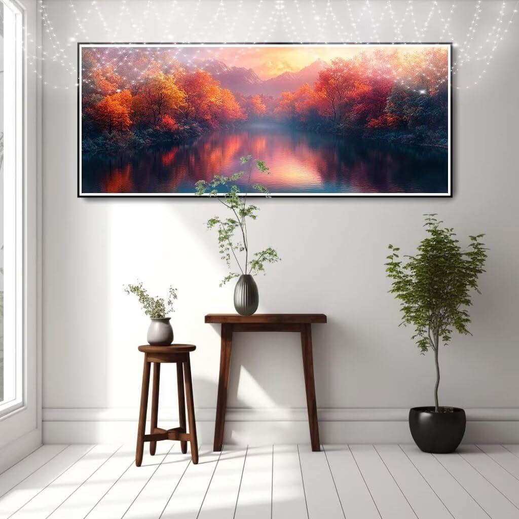 Obraz diamentowy 5D dla dzieci, mały klon, rzeka, obraz diamentowy 60 x 150 cm, tworzenie mozaiki według liczb, zestaw do malowania krzyżykowego, obraz dla dorosłych, dekoracja domu 8Y-2874