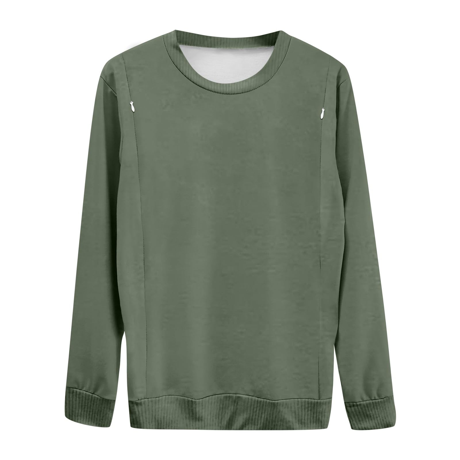 Sudadera informal de lactancia para mujer, cómoda, cómoda, con cremallera, para lactancia, suéter para mamá, pantalones deportivos y sudaderas para mujer, verde, S