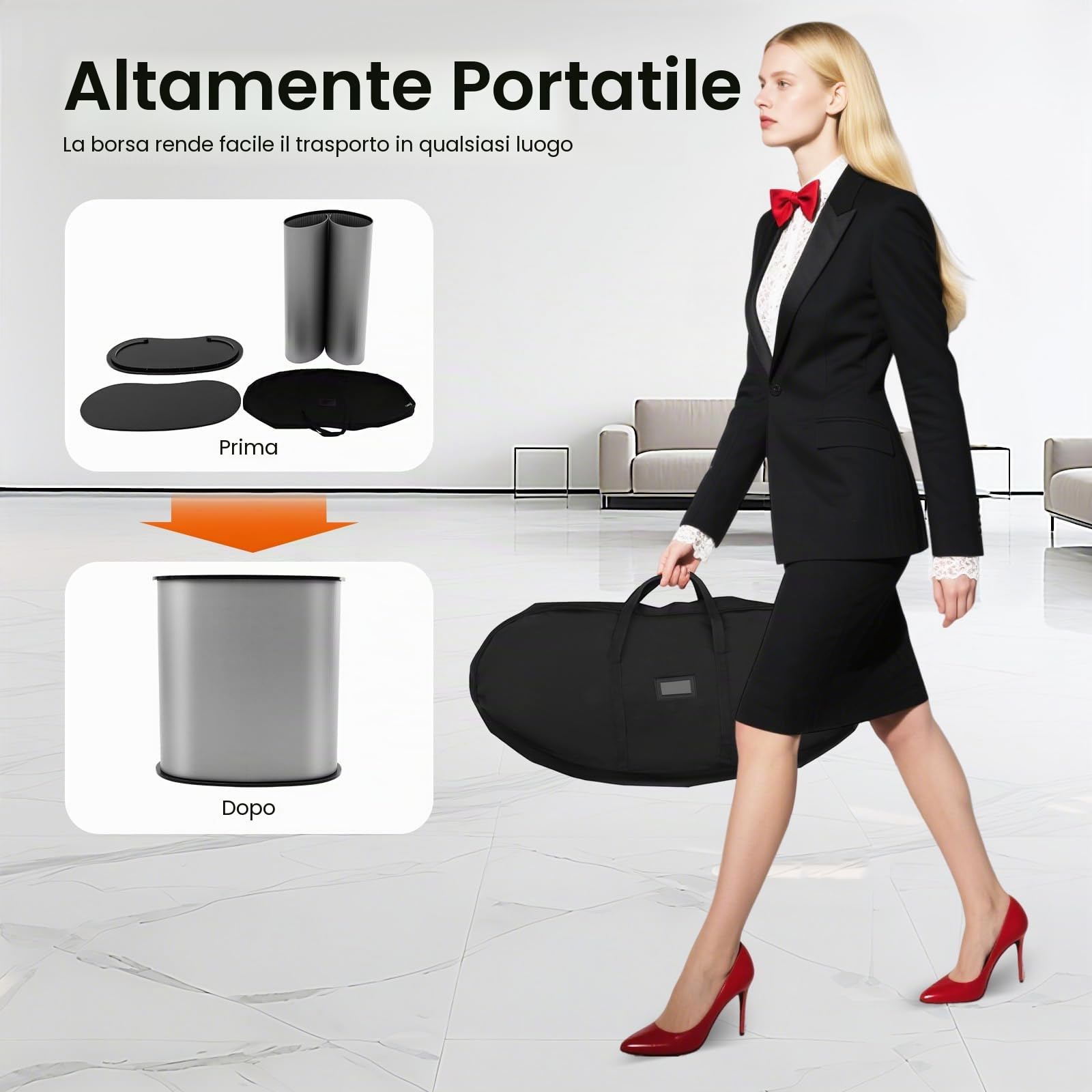Banco fieristico pieghevole, portatile, per promozione, 40 x 90 x 90 cm, capacità di peso 50 kg, colore nero, adatto per scuole, mostre, musei