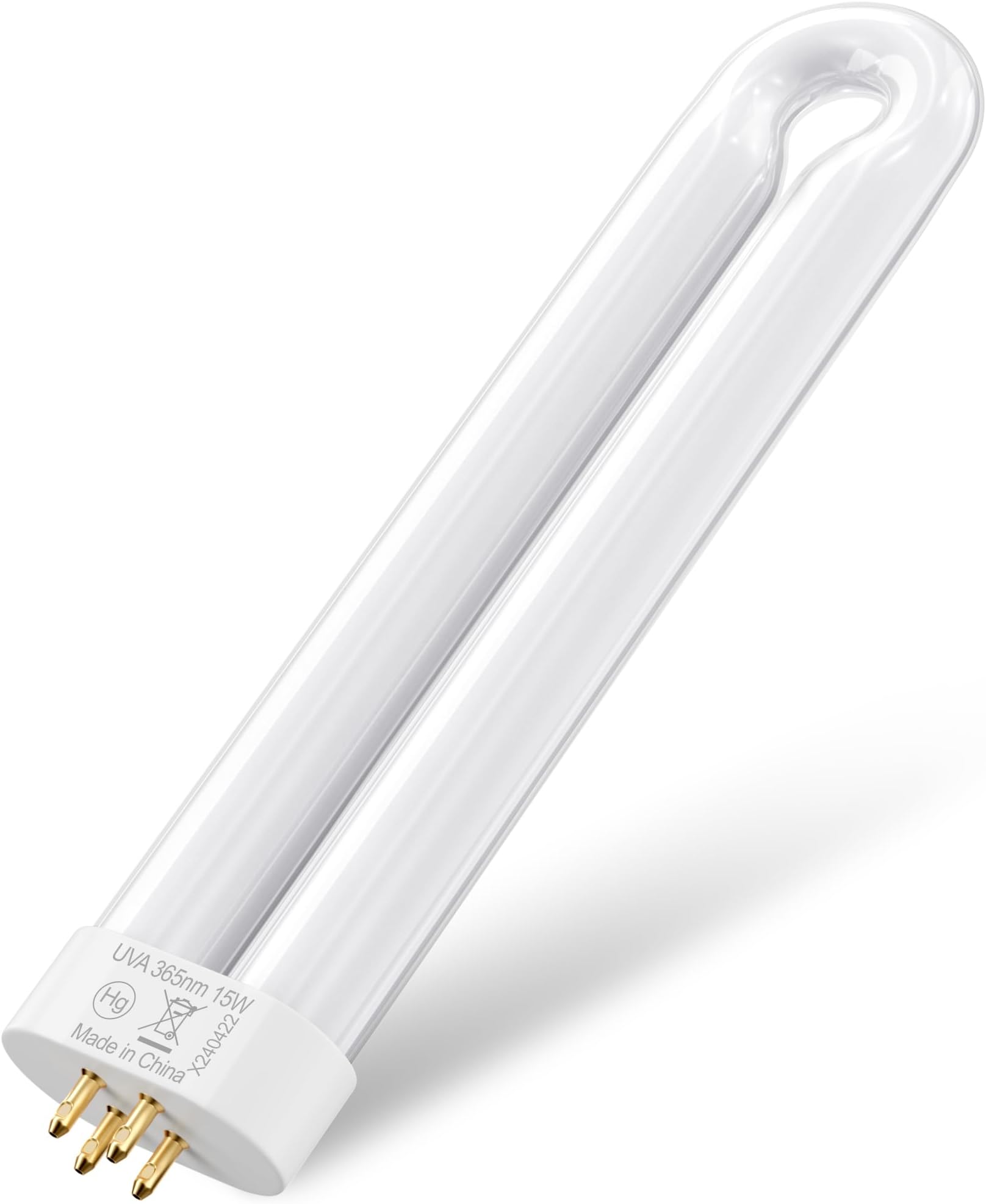 Klahaite Replacement Bulb for Bug Zapper with 4-Pin Base, 15W Single U-Shaped Twin Tube Bulb