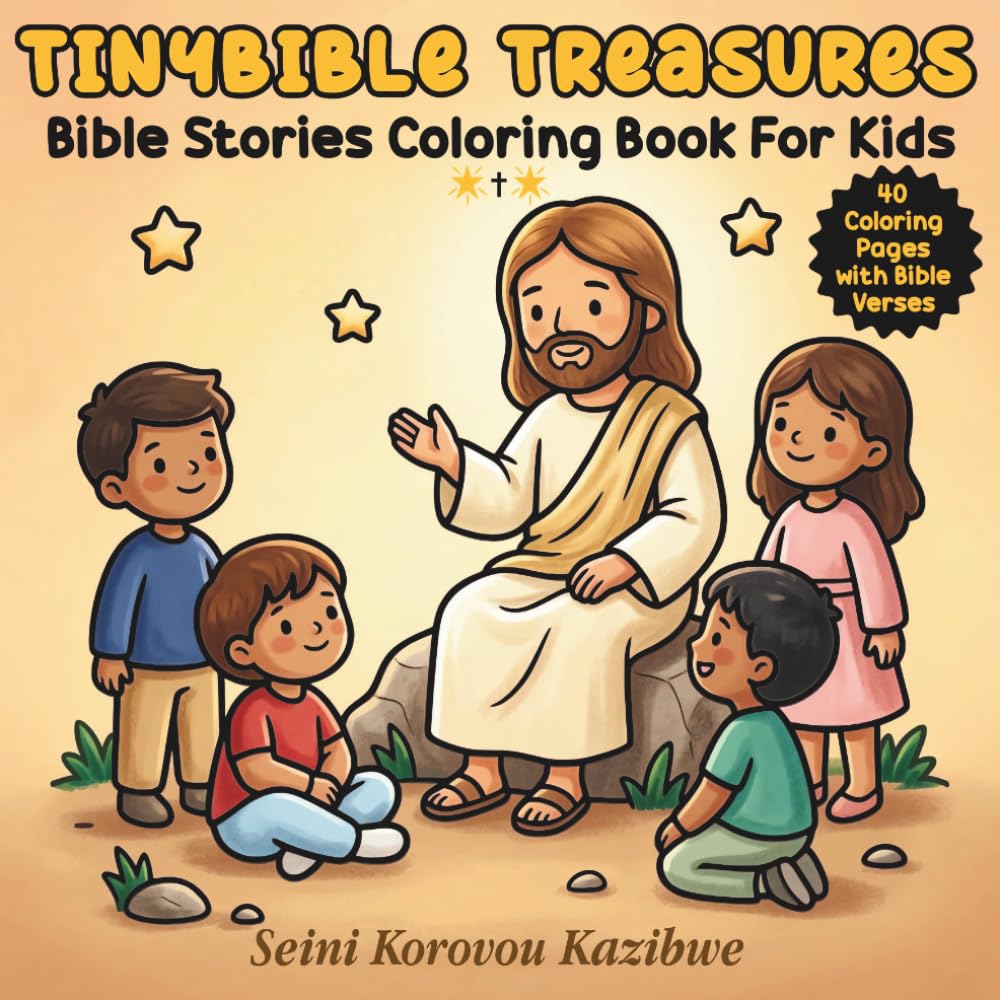 TinyBible Treasures: Bible Stories Coloring Book for Kids with Bible Verses and Faith Messages