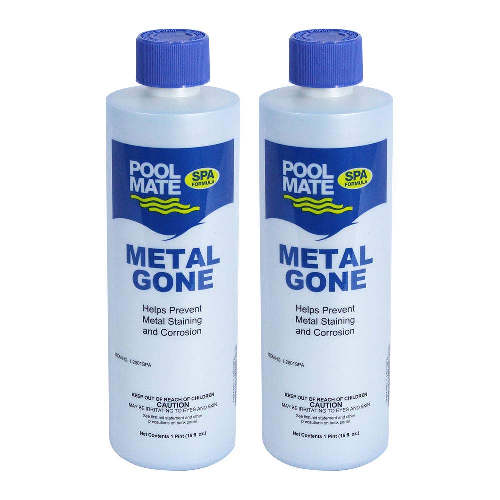 Pool Mate 1-Pint 2-Pack Premium Metal Gone for Hot Tubs, Spa Metal Remover