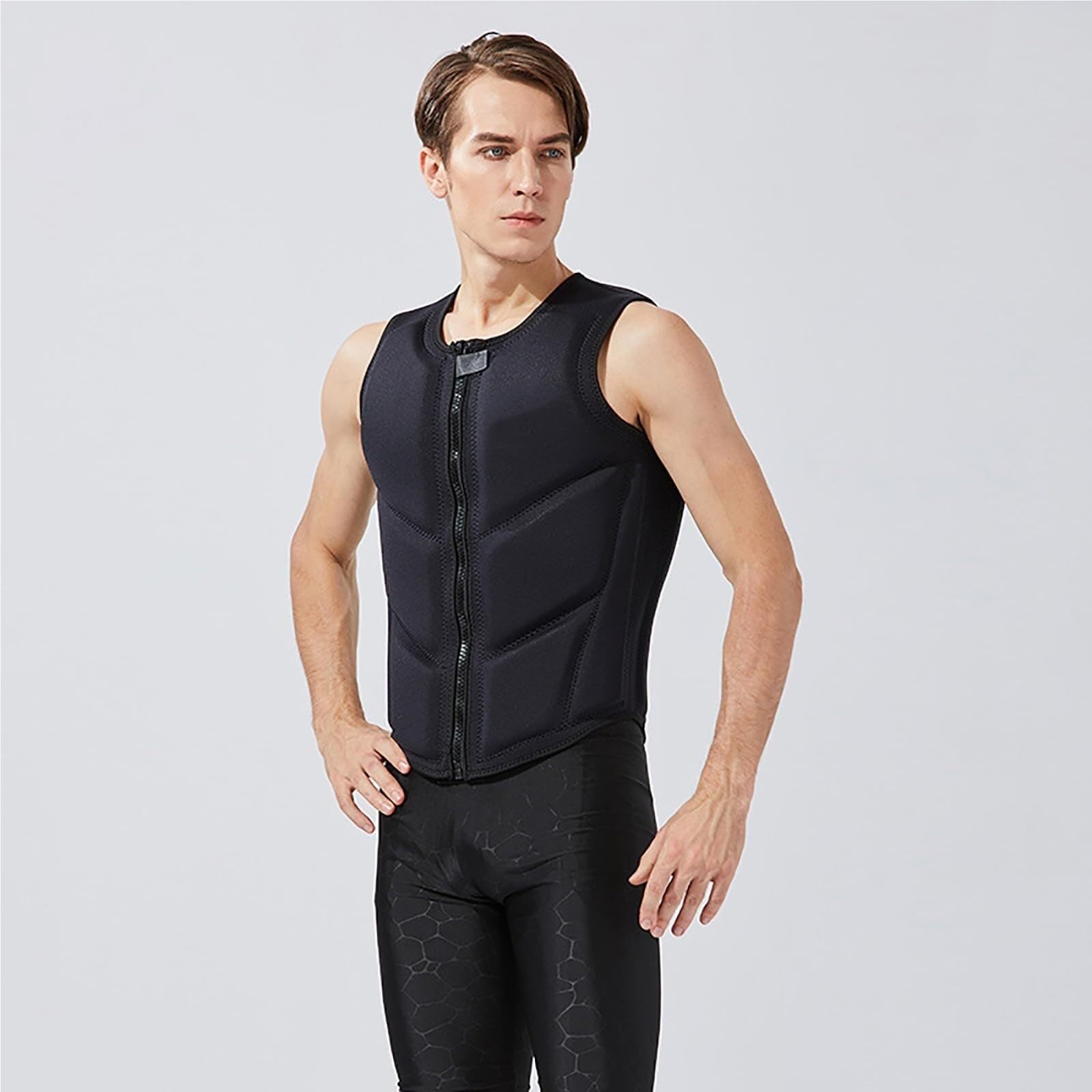 Swimming Vest High Buoyancy Swim Vest Neoprene Swimsuit Kayak Lifevest for Adults Swim Jacket with Adjustable Safety Buckle for Surfing Kayaking Swimming Rafting(L58-70KG)