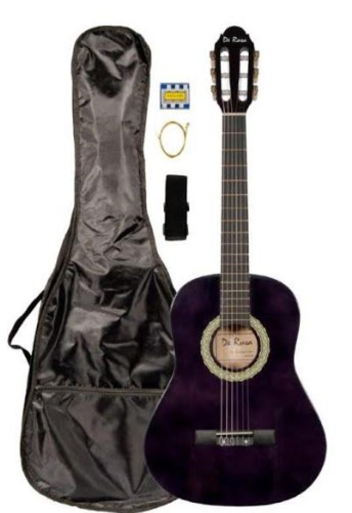 36" Inch 3/4 Purple Student Beginner Classical Nylon String Guitar and Carrying Bag, Strap, & DirectlyCheap(TM) Translucent Blue Medium Guitar Pick (PRO-K Series)[Teacher Approved]