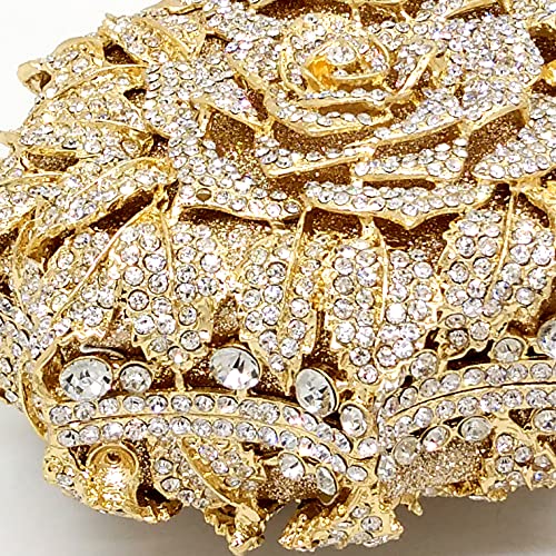 Image of Boutique De FGG Mini Flower Evening Bags For Women Formal,Party Rhinestone Clutch Purses,Wedding Floral Crystal Clutch Bag