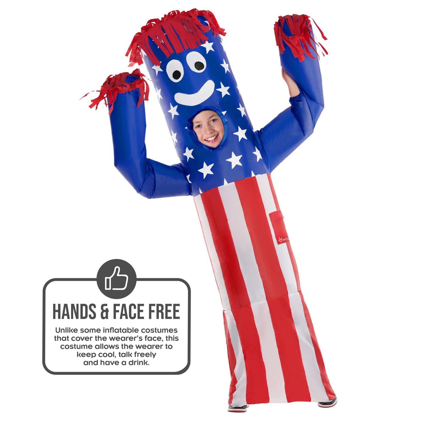 Morph Wavy Arm Guy Usa Inflatable Kids One Size, Blue - Image 3