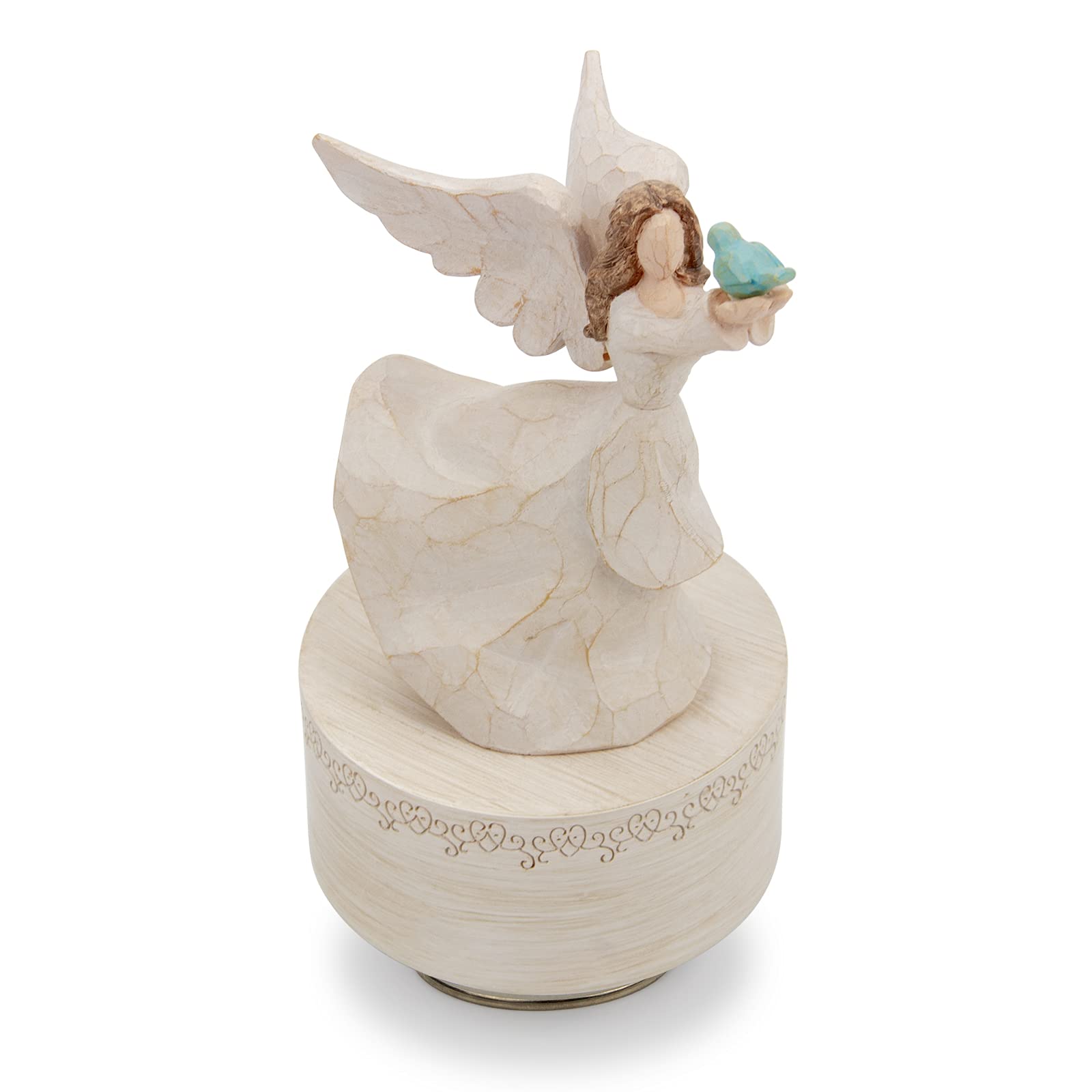 YT3 Studio Music Box, Guardian Angel Musical Box Figurine Holding Dove, Sculpted Hand-Painted Music Boxes Figures Wind Up Angel Musical Boxes for Women Girls in Christmas Birthday Anniversary