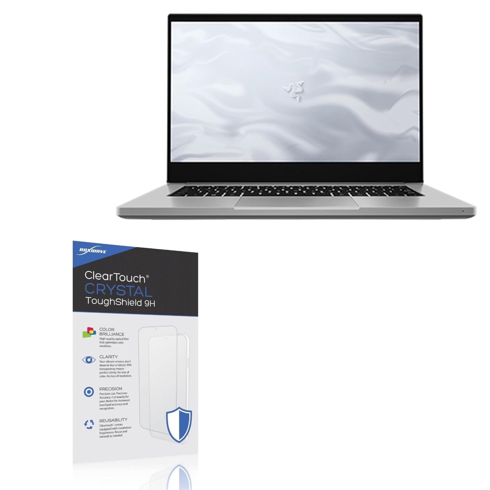 Screen Protector Compatible With Razer Blade 14 RTX 3060 - ClearTouch Crystal ToughShield 9H (2-Pack), Clear 9H Tough Flexible Film Screen Protector