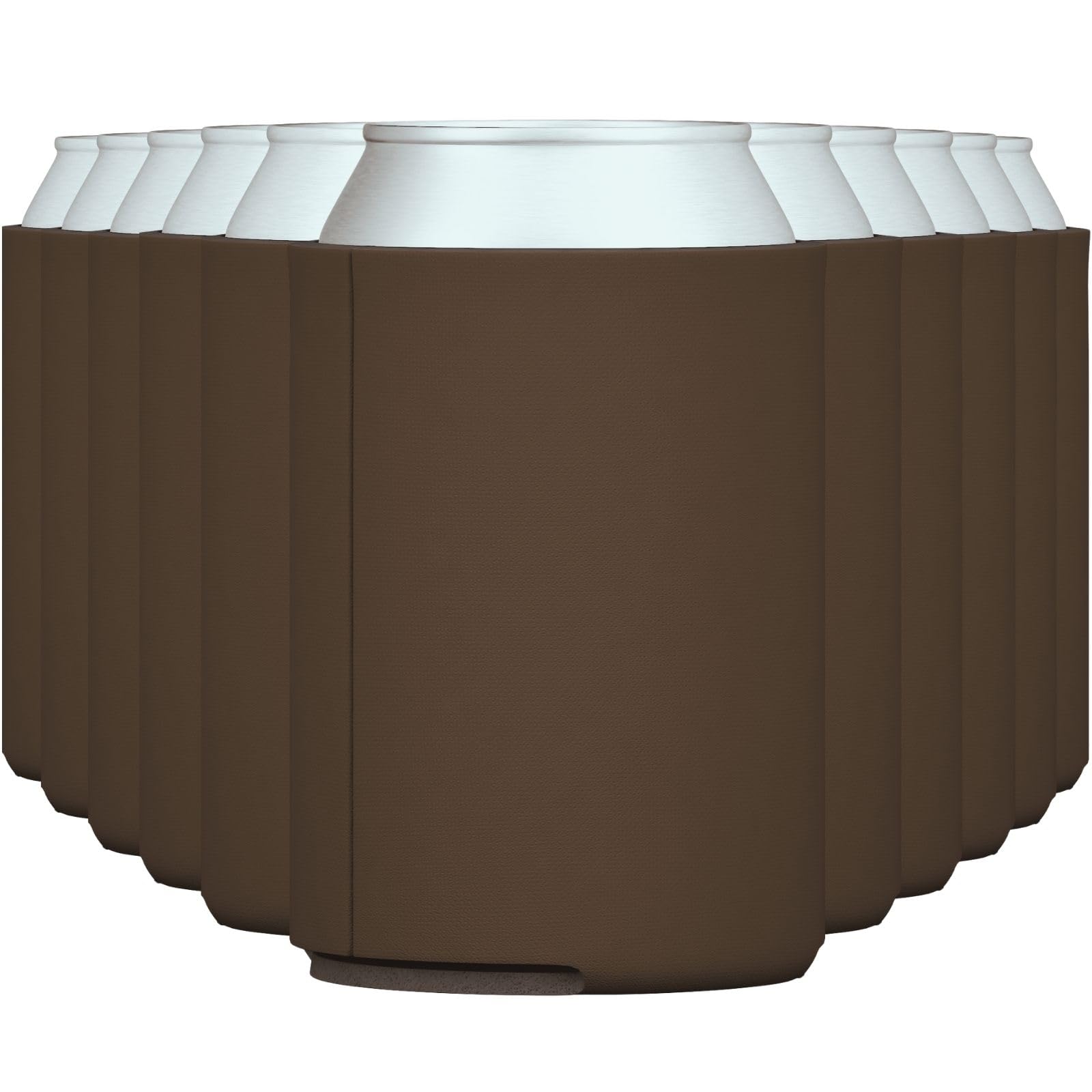 TahoeBay Blank Beer Can Coolers, Plain Bulk Collapsible Foam Soda Cover Coolies, Personalized Sublimation Sleeves for Weddings, Bachelorette Parties, HTV Projects (Chocolate Brown)
