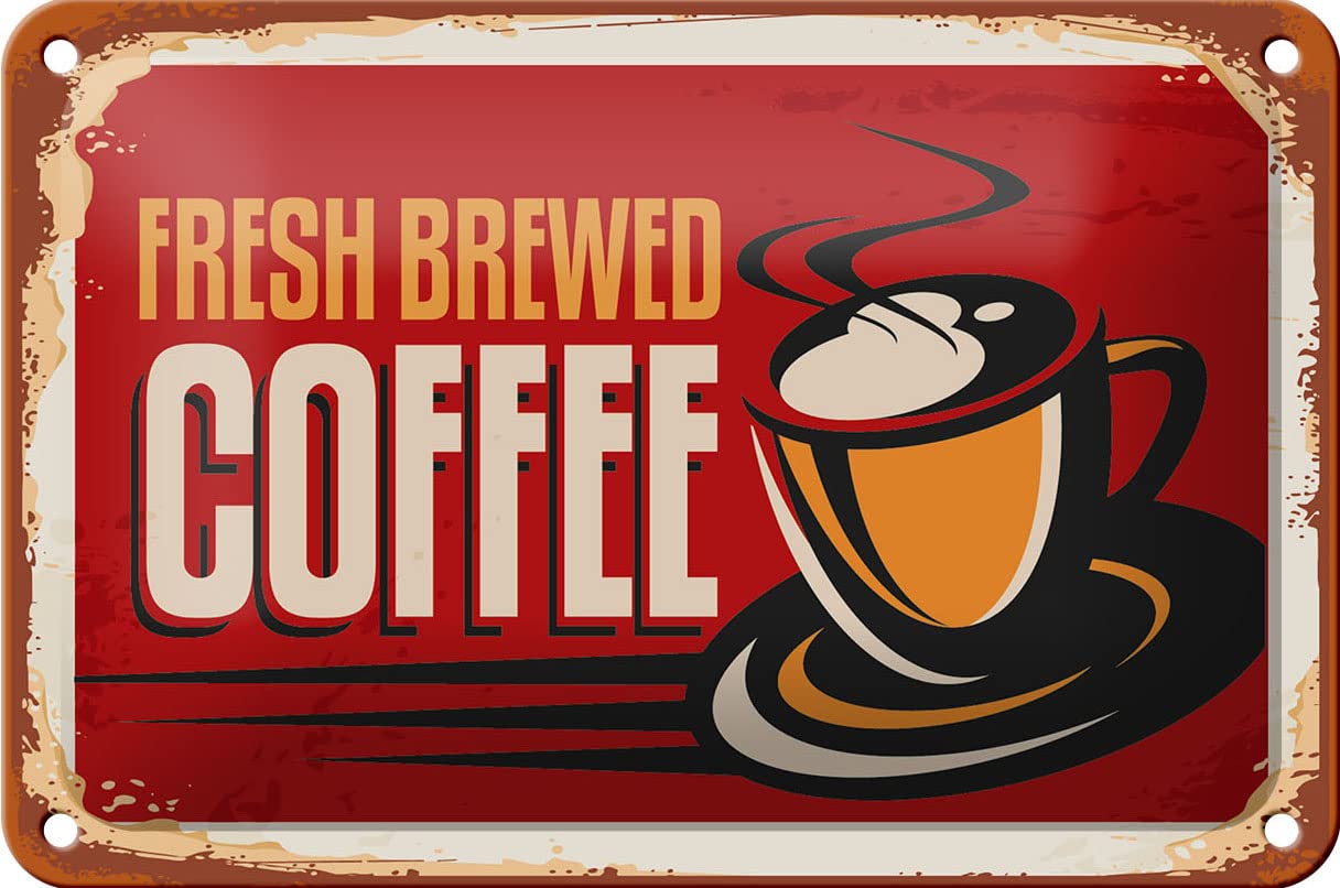 FEMER Targa in metallo con scritta in lingua tedesca Kaffee redet