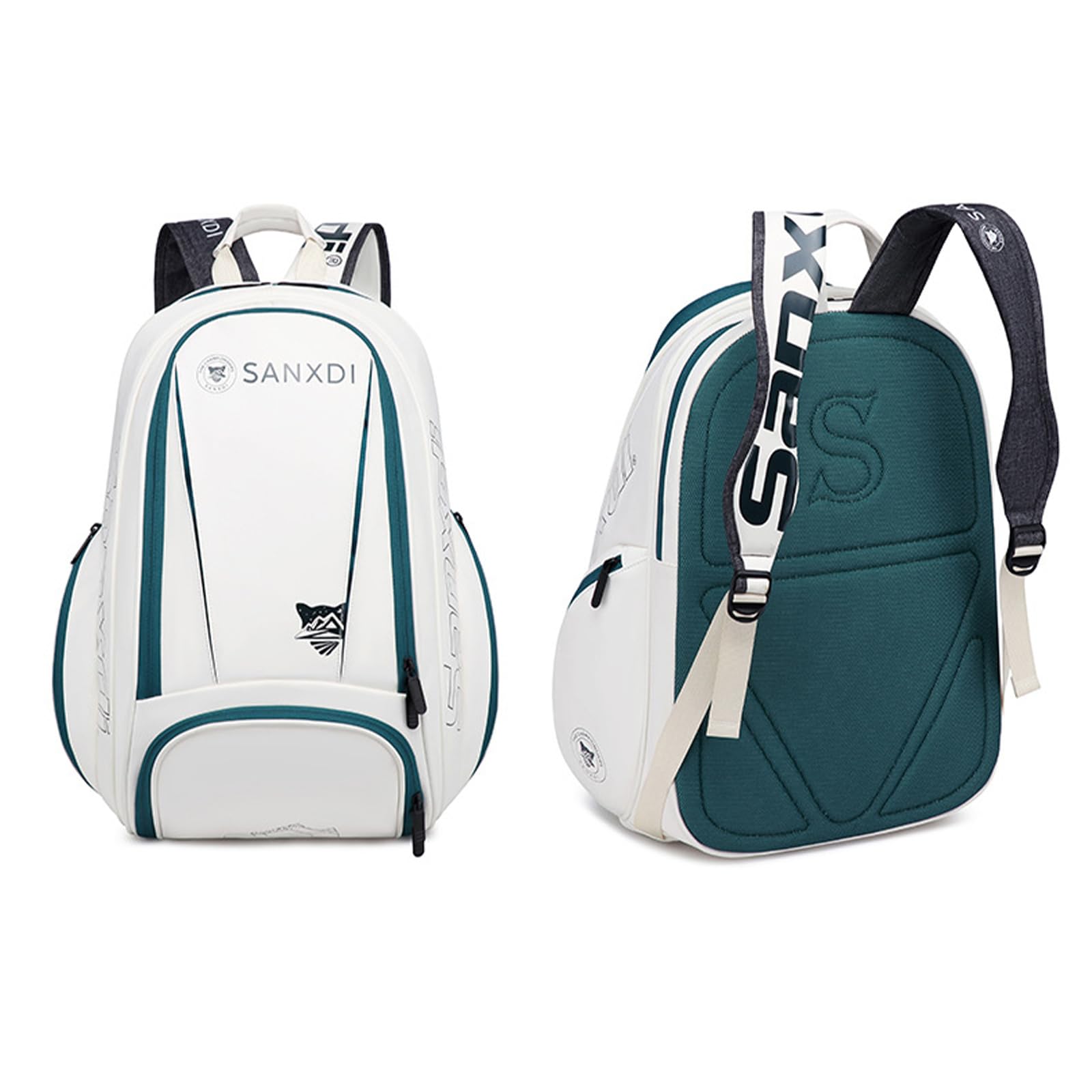 Tennis Bags for Women and Men Badminton Bag with Shoe Compartment Tennis Backpack Equipment Carrying Bag with Mesh Pocket Racquet Storage Pack for 2 Paddles Ball Water Bottle & Accessory