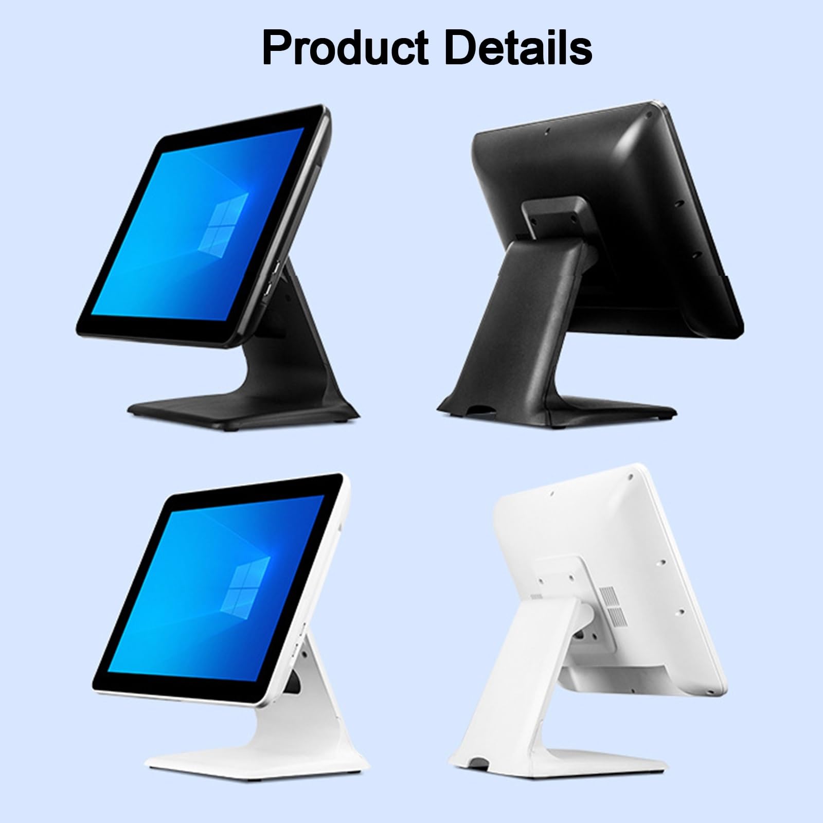 Terminale POS for ristoranti registratore di cassa nero con touch screen da 15 pollici for ufficio POS for ristoranti(White)