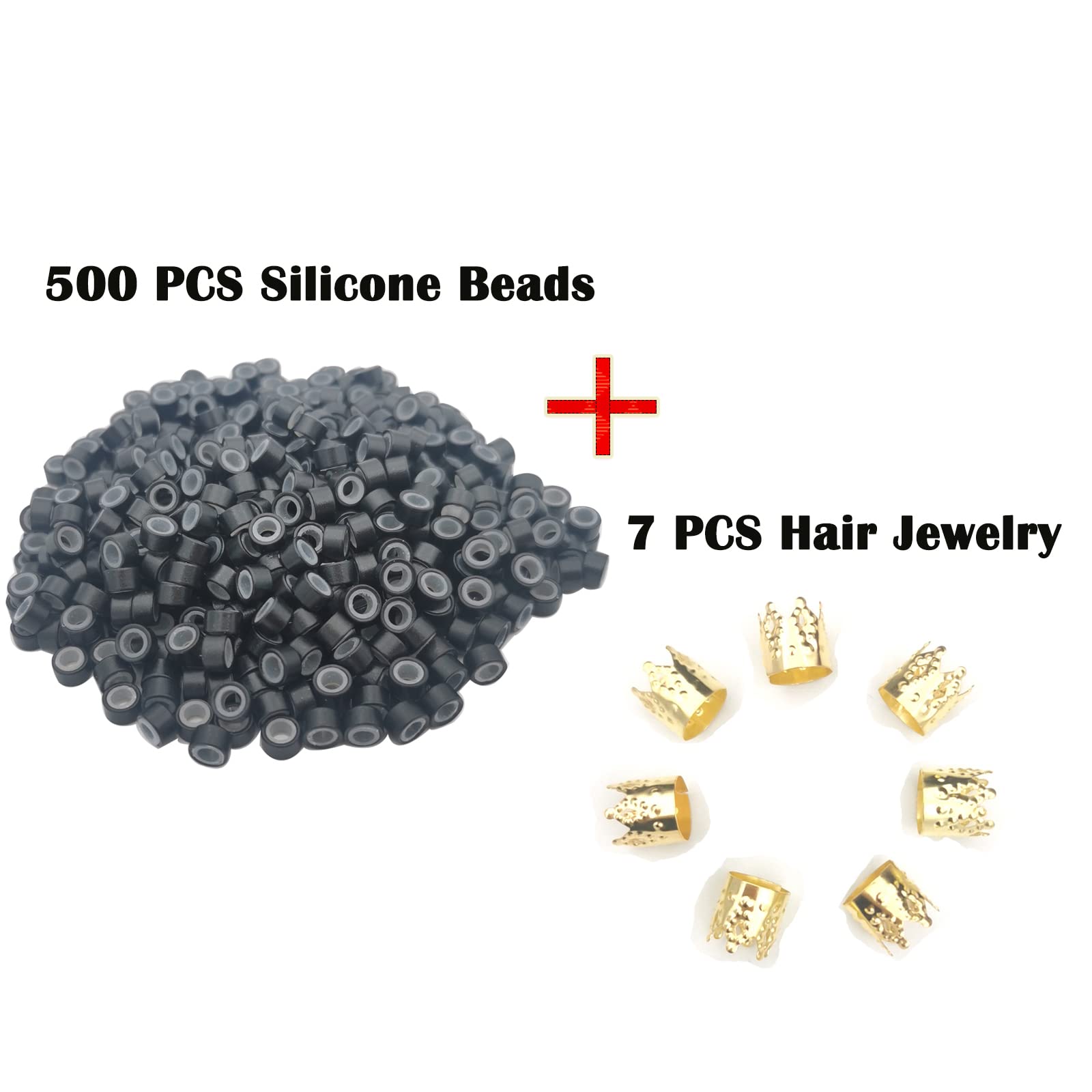 500 Micro Anelli In Silicone Nero Per Extension Capelli – 5 Mm, Morbidi E Riutilizzabili, Con Scatola