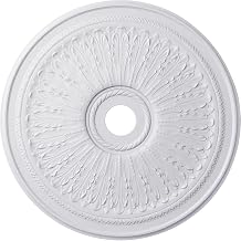 Ekena Millwork CM29OA Oakleaf Ceiling Medallion, 29 1/8"OD x 3 5/8"ID x 1"P Fits Canopies up to 6 1/4", Factory Primed