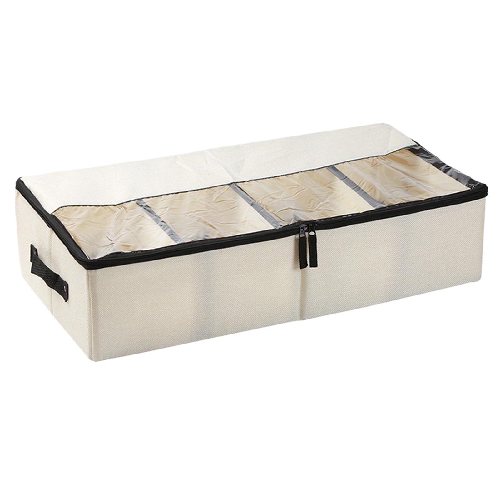 Organizador transparente de zapatos con divisor extraíble para bajo la cama