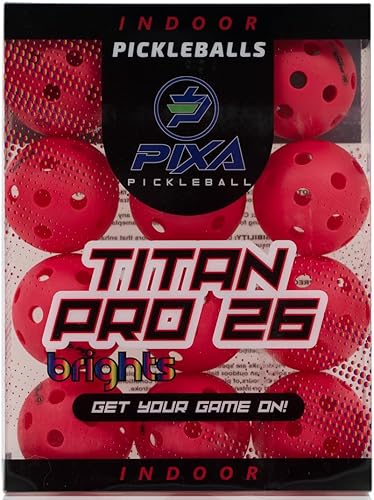 PIXA Titan Pro 26 Pickleball para interiores, aprobado por USAPA, bolas de pickleball duraderas para interiores, rebote constante, vuelo suave,