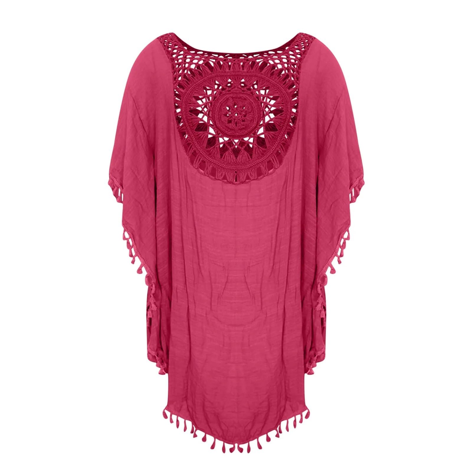 Vestido de Playa de Ganchillo Túnica de Bikini Ganchillo for Mujer, Vestido Playa con borlas Encaje, Cubierta, cárdigan Suelto Informal, Traje baño Verano