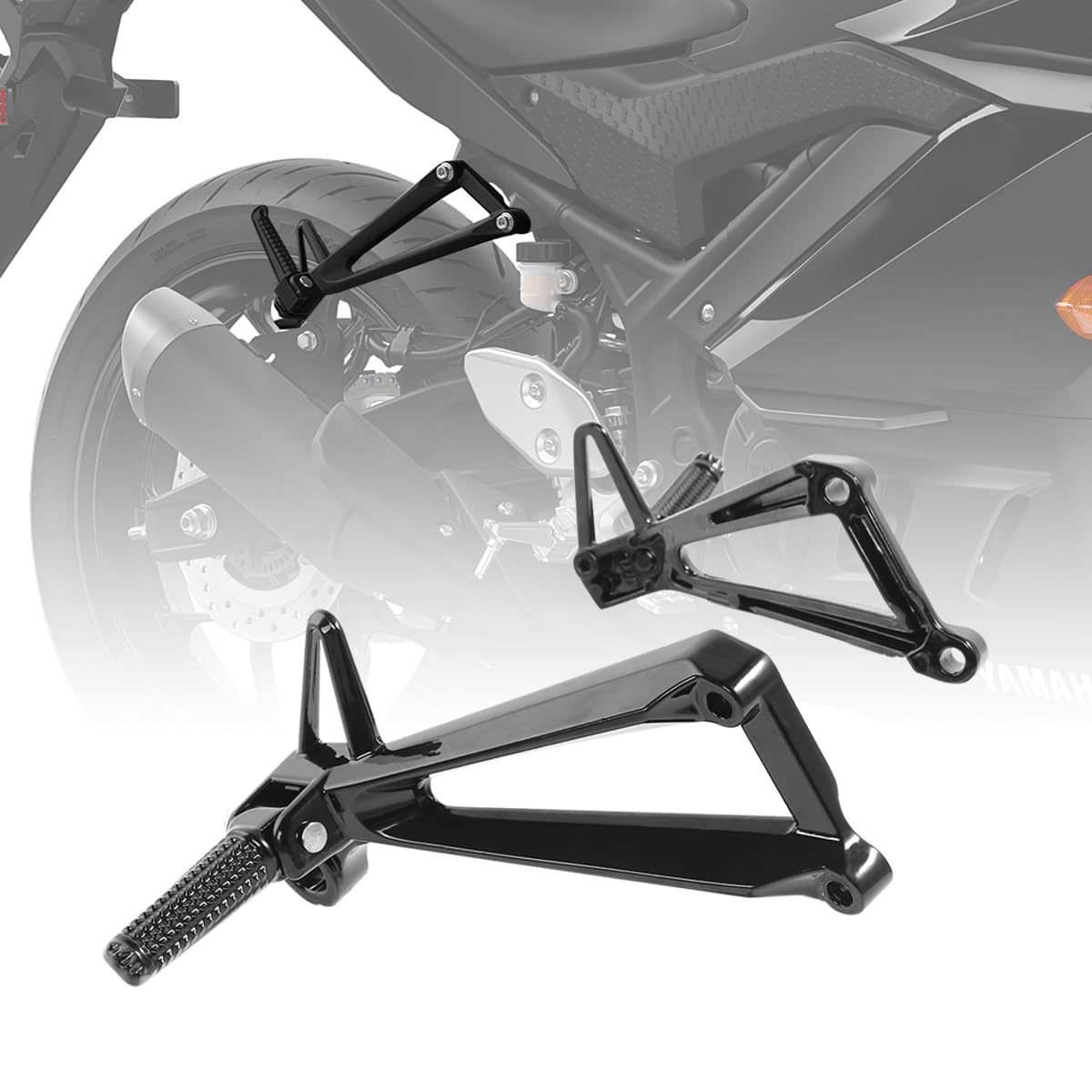 XMT-MOTO Passenger Footpeg Footrest Bracket Fit For YAMAHA YZF-R3 2015-2025 MT-03 2020-2024