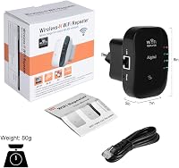Aigital WLAN Jelerősítő 300 Mbit/s - WiFi Hatótávnövelő Ethernet Porttal, WPS Gombbal, AP Móddal, Kompakt Fekete Kivitel, Minden WiFi Eszköz 8