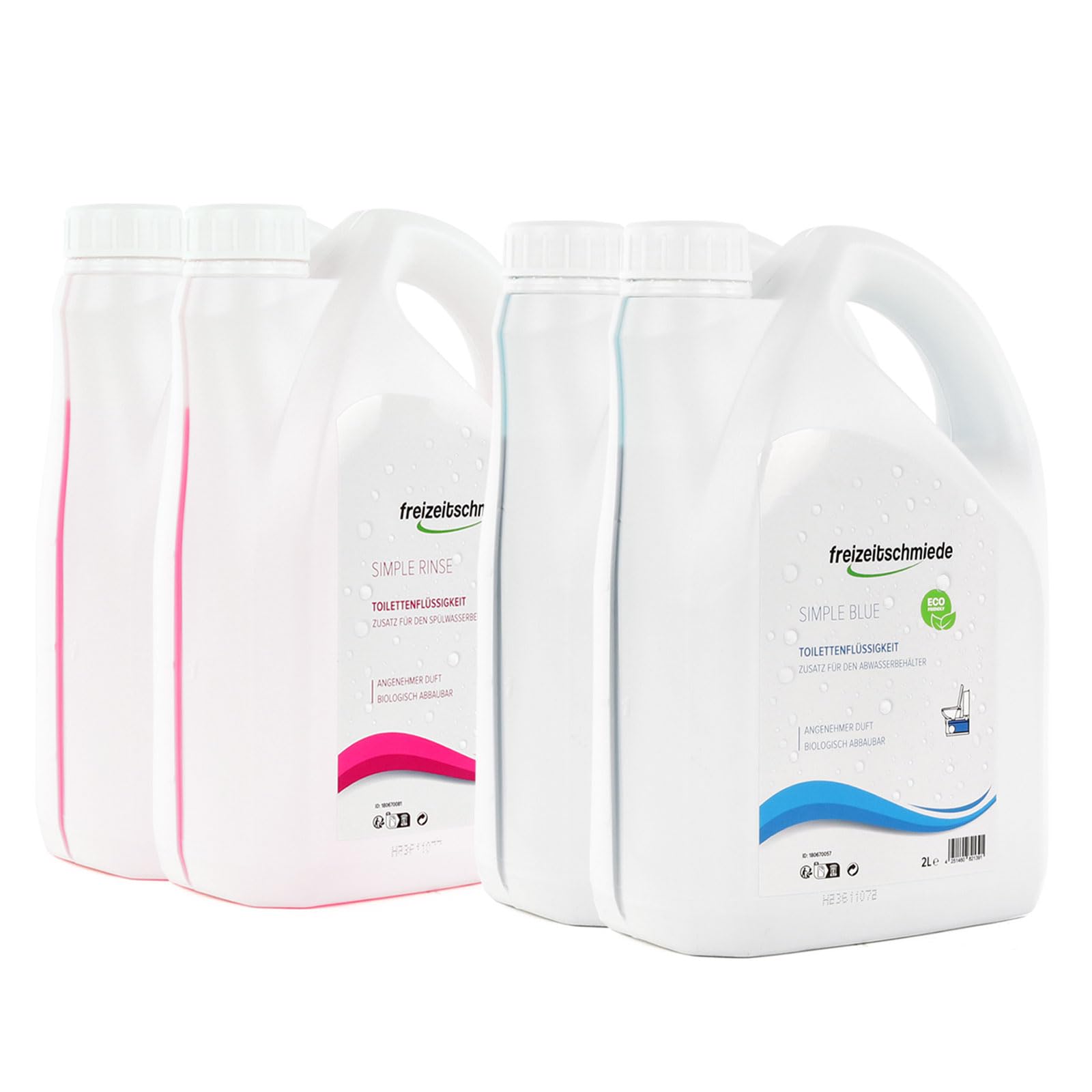 Freizeitschmiede Toiletten-Flüssigkeits-Set Simple Blue + Simple Rinse (2x 2 L)