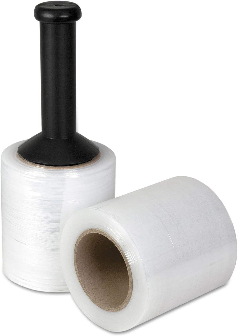 Universal Unstretched Handwrap Film with Reusable Handle-Style Dispenser, 5" x 1,000 ft, 20 mic (80-Gauge), Clear, 12/Carton