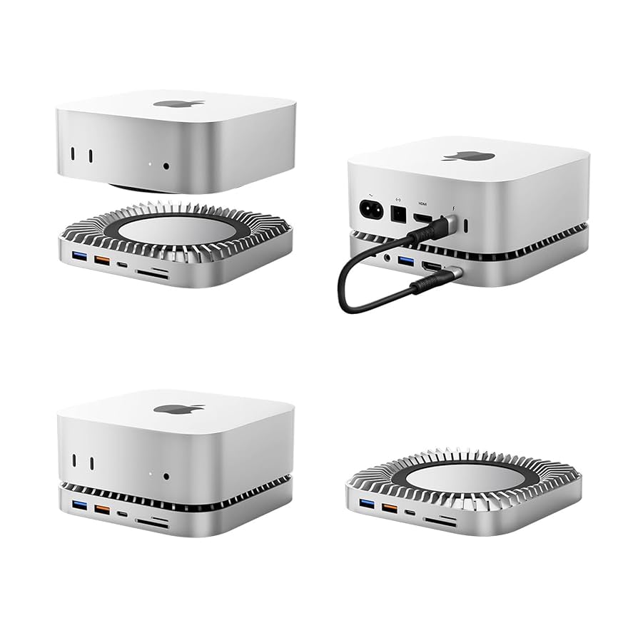 ⭕新品【STAND HUB FOR 2024 MAC MINI M4・M4PRO Amazon.com: Mac mini M4 Dock, Aluminum Stand and HDMI Hub
