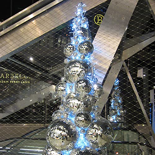 Devan - 20CM Silberne Spiegelkugel - Disco-Kugel für Party, Hochzeit & Fest - Hängend aus Glas