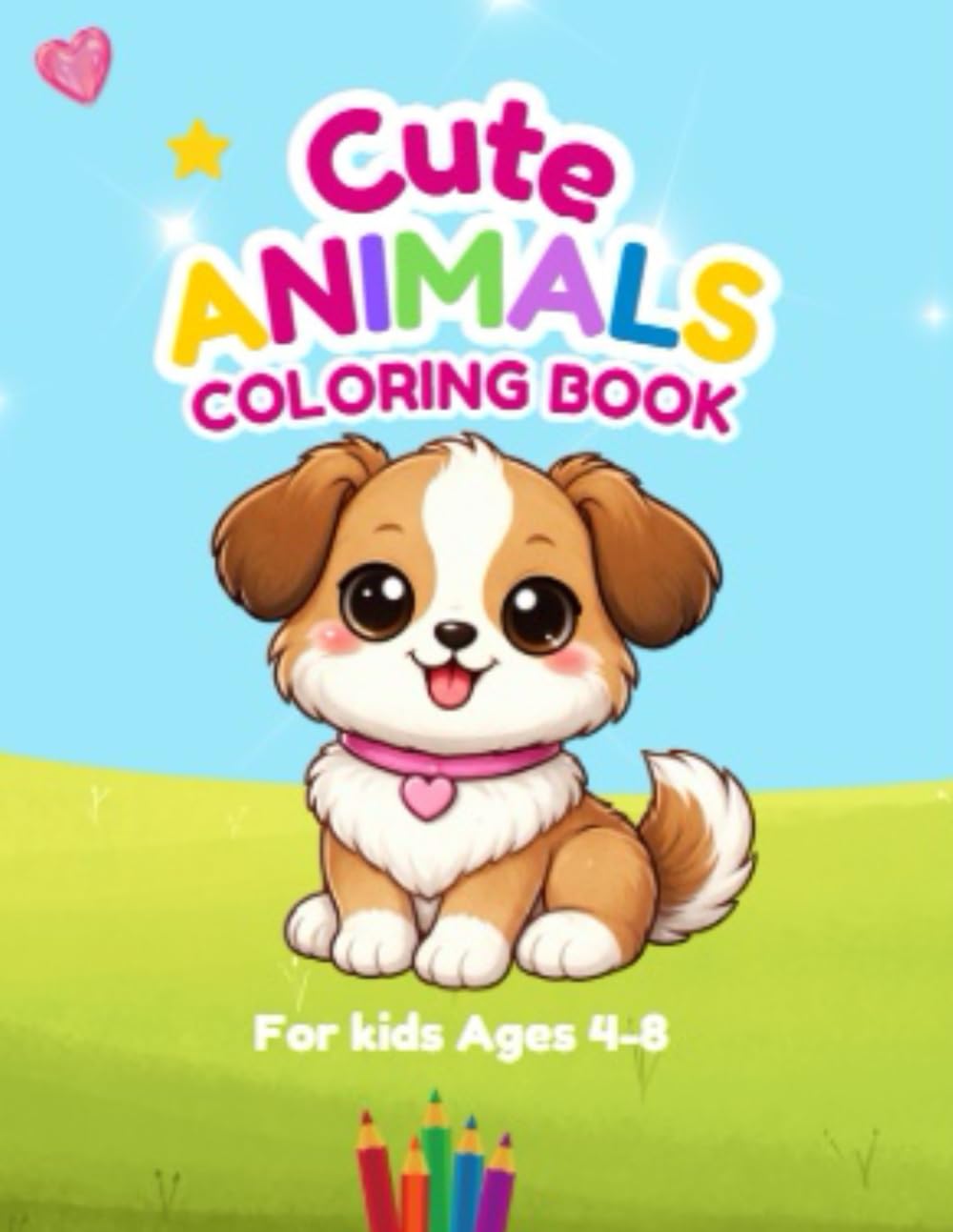 Cute Animals Coloring Book: Big Simple Designs for Kids Ages 4–8