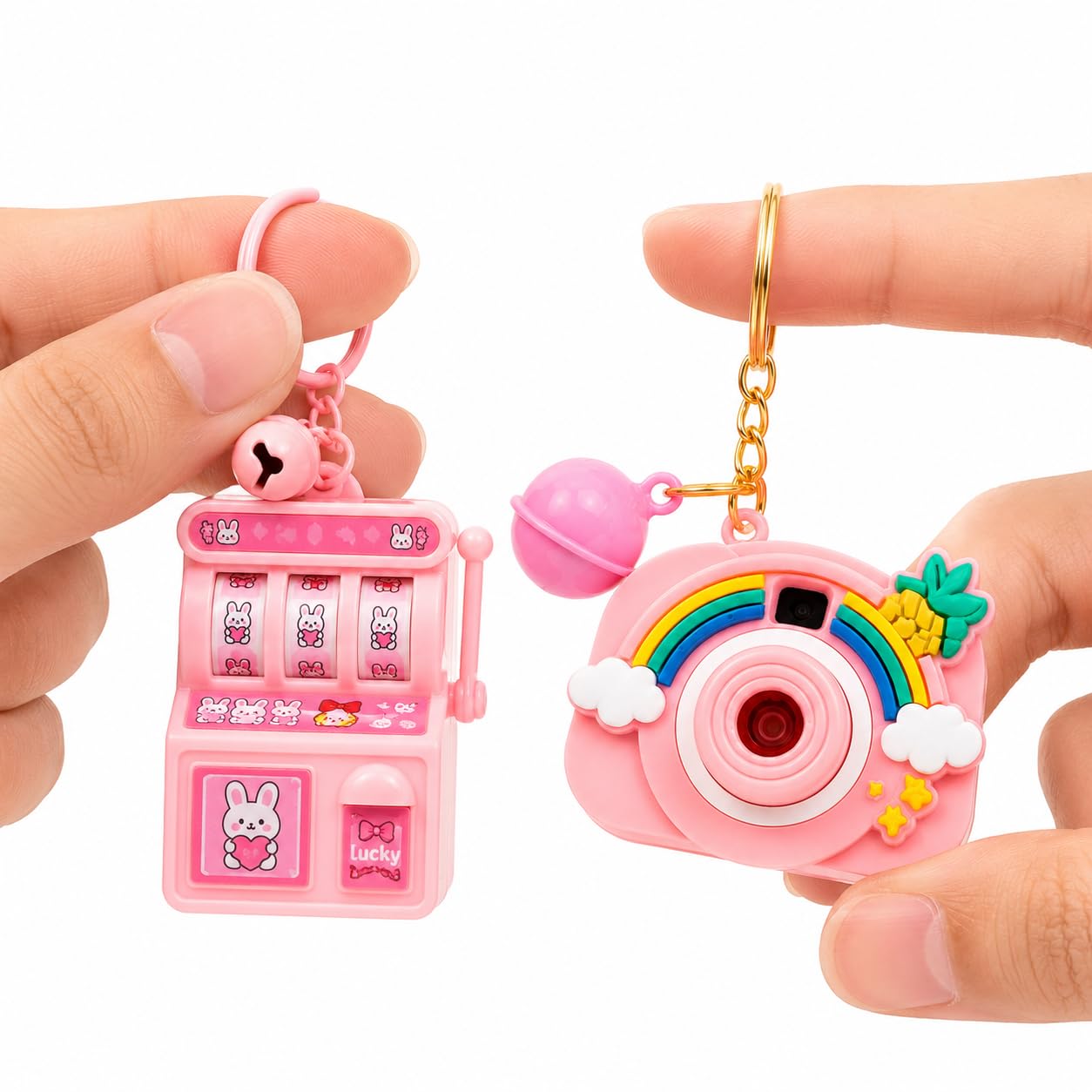 Kart Bazaar Cute Mini Keychain Combo Pack (2 Pcs) – Camera Projector Keychain & Slot Machine Game Toy for Kids, Kawaii Key Chain Set, Fun Fidget Party Bag Fillers-picture-33
