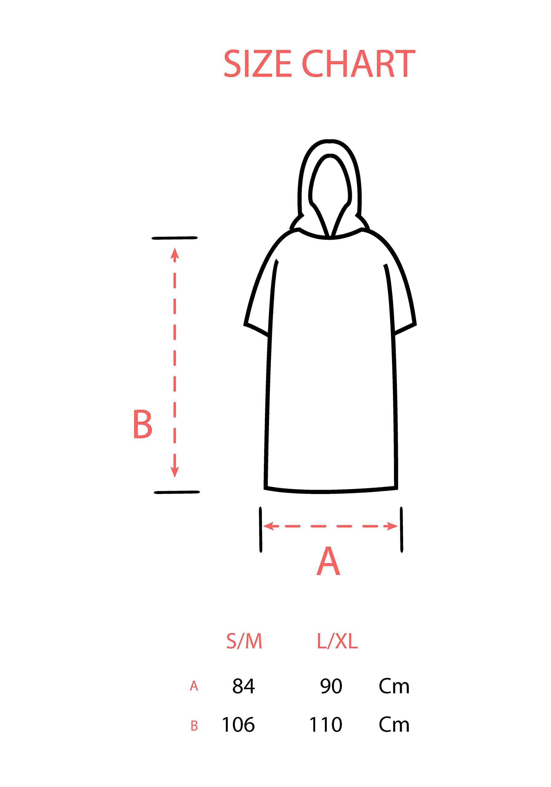 Surf Monkey Asciugamano Poncho Surf con Cappuccio e Tasca Interna - Cotone Biologico (Beige, L/XL)
