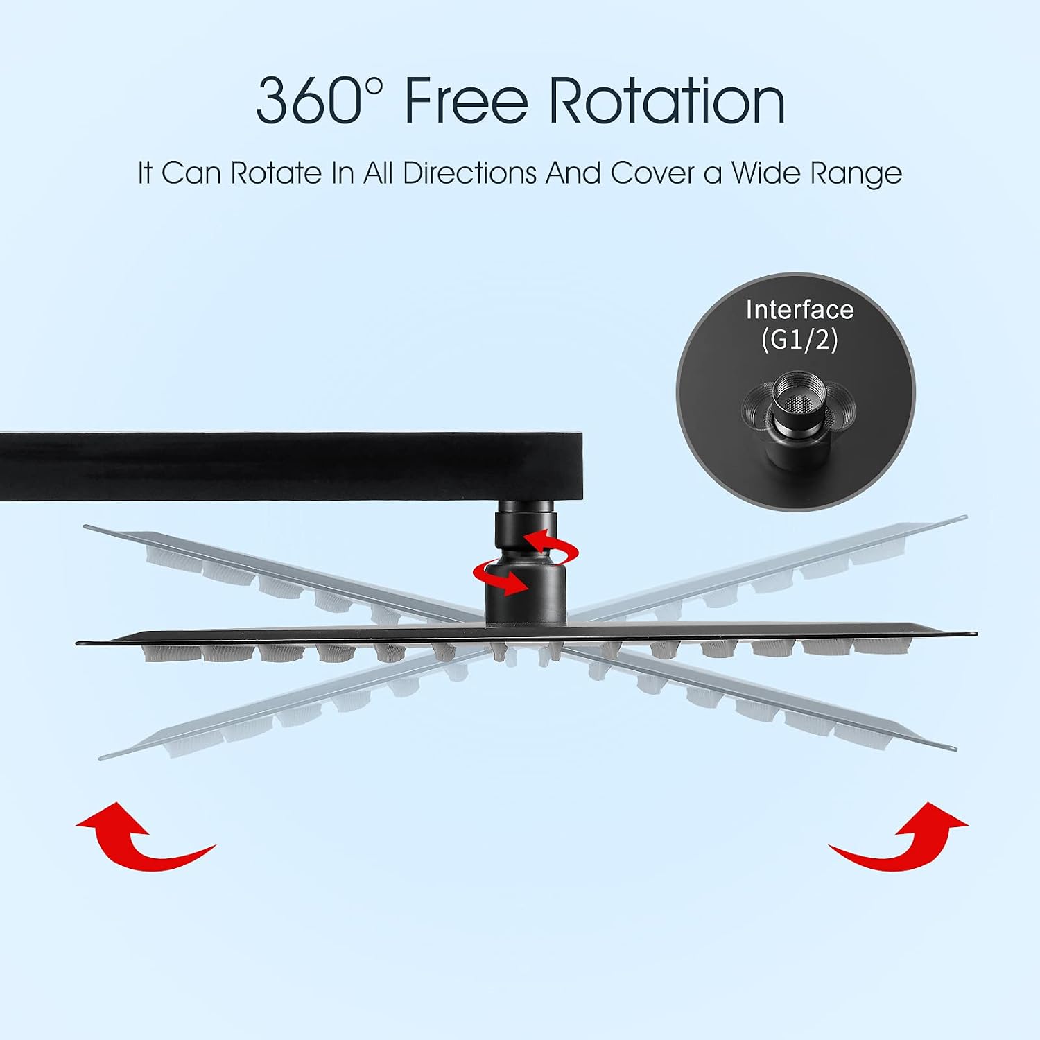 16 Inch Ceiling Mount Shower System Bathroom Matte Black Luxury Mixer Shower Combo Set Rain Shower Head with Handheld High Pressure (Contain Shower Faucet Rough-In Valve Body and Trim)