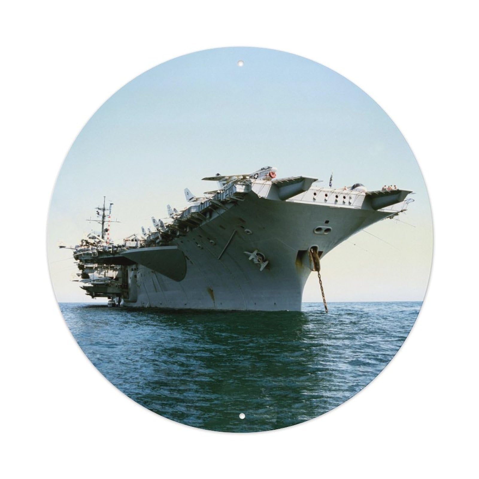 Olyhtr 8X8inch Classic Style Uss America (Cv-66) Aircraft Carrier Military Exercise Metal Tin Sign