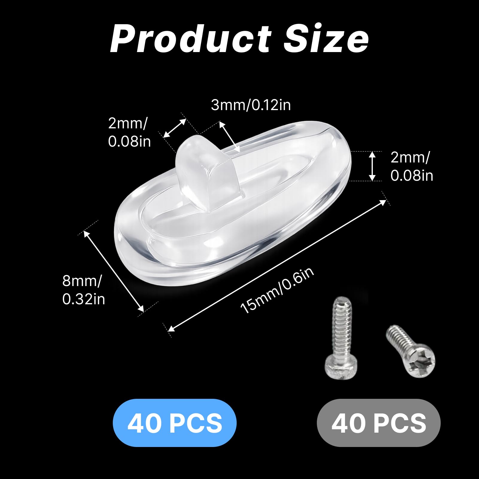 40 Almohadillas Nariz Gafas Silicona, Plaquetas Nasales Antideslizantes Transparentes, Accesorios Gafas Cómodos, Protección Nariz Suave Monturas Ópticas Solares - 2