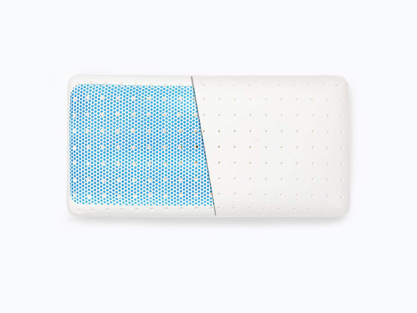KHAMA Almohada Viscoelástica Amy Hilo Frío con PCM - Blanca (90x35) | Núcleo perforado, regulación térmica, tratamiento Gel-Pi, tejido Tencel™, altura 14 cm, Fabricada en España