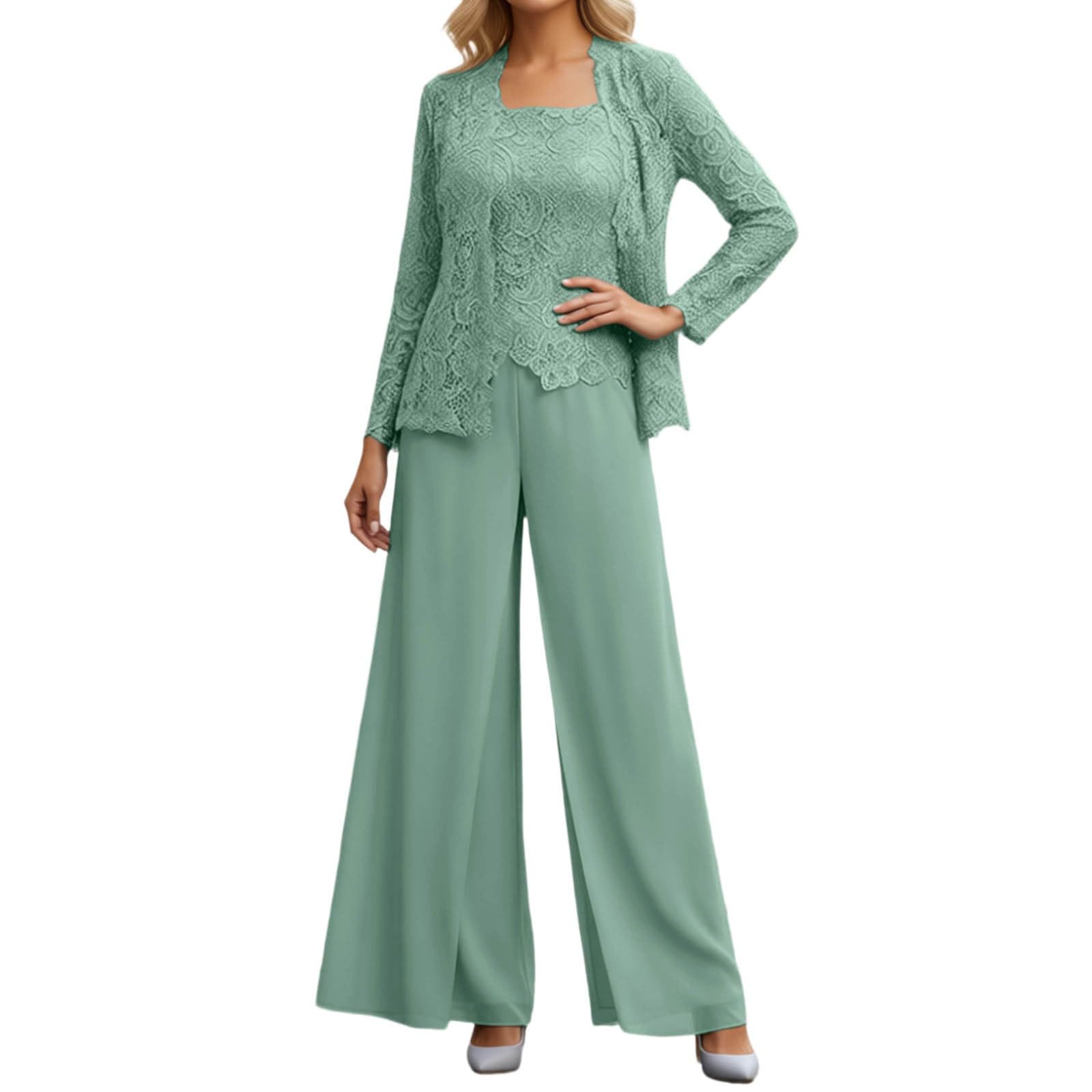 Conjunto de 3 piezas para mujer, traje informal de encaje, chaleco de gasa, vestido de noche, elegante, adecuado para el día a día, verano, cómodo, transpirable, ligero, fiesta, fiesta, ocio